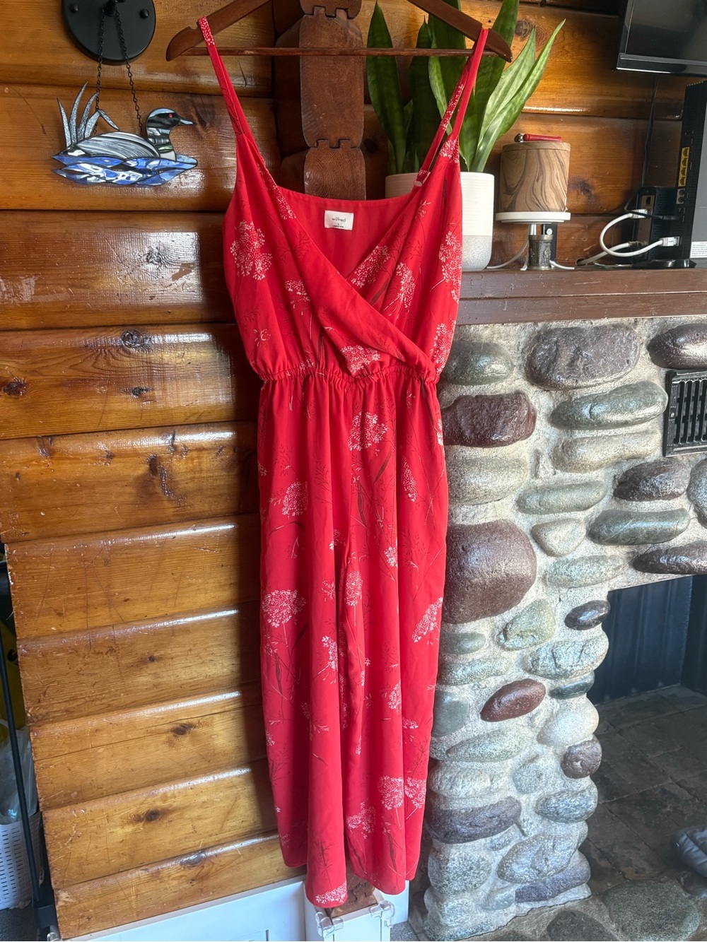Wilfred Red Floral Wrap Jumpsuit